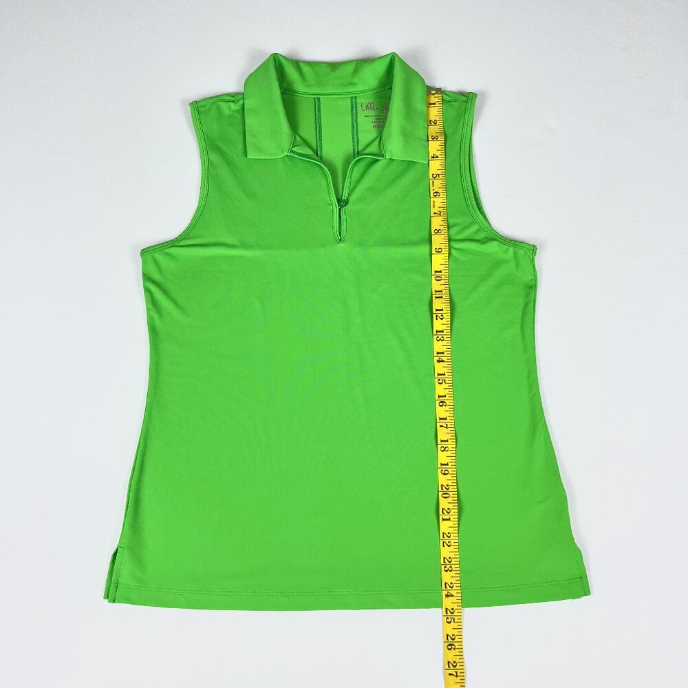 Lillie Green by Lilly Pulitzer Green Sleeveless Half Zip Polo Golf Top Size M - Picture 9 of 9